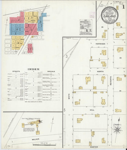Sanborn Fire Insurance Map from Garland, Dallas County, Texas (1906), Sheet #0001 - Complete Map Set gallery image, historic Sanborn map, vintage wall art, Texas Texas