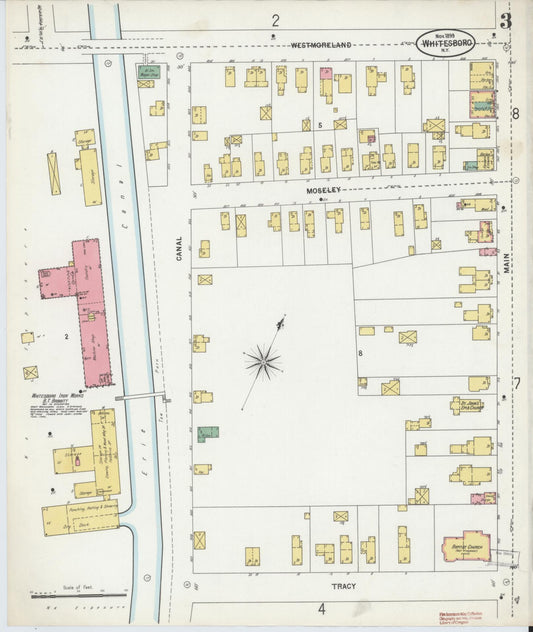 Sanborn Fire Insurance Map from Whitesboro, Oneida County, New York (1899), Sheet #0003 - Historic Sanborn Fire Insurance Map Print, vintage old map wall art, antique decor, genealogy gift, New York New York map