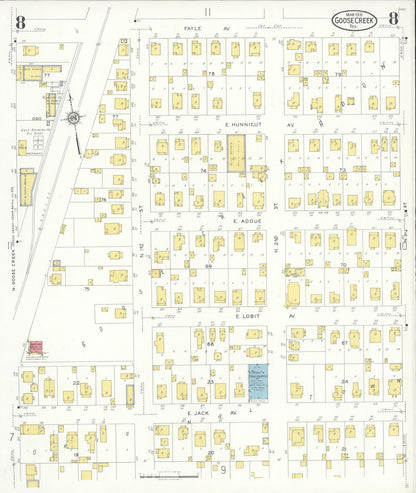 Sanborn Fire Insurance Map from Goose Creek, Harris County, Texas (1931), Sheet #0008 - Complete Map Set gallery image, historic Sanborn map, vintage wall art, Texas Texas