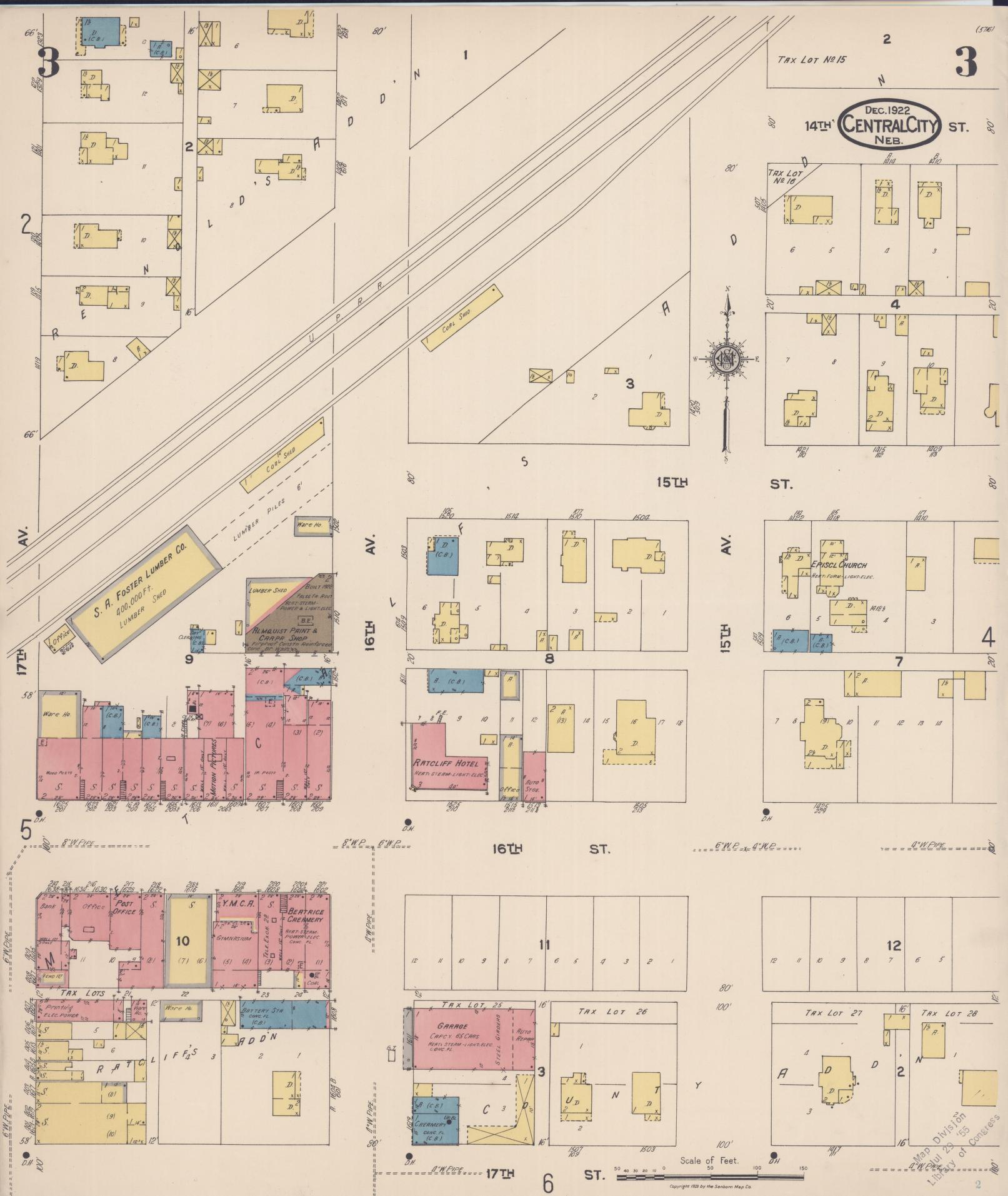 Sanborn Fire Insurance Map from Central City, Merrick County, Nebraska (1922), Sheet #0003 - Complete Map Set gallery image, historic Sanborn map, vintage wall art, Nebraska Nebraska