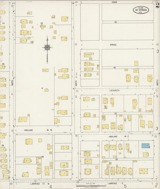 Sanborn Fire Insurance Map from Mount Vernon, Skagit County, Washington (1921), Sheet #0002 - Historic Sanborn Fire Insurance Map Print, vintage old map wall art, antique decor, genealogy gift, Washington Washington map