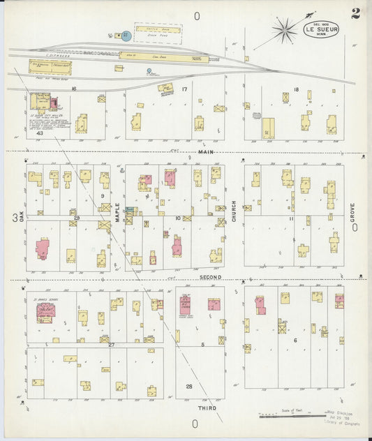 Sanborn Fire Insurance Map from Le Sueur, Le Sueur County, Minnesota (1902), Sheet #0002 - Historic Sanborn Fire Insurance Map Print, vintage old map wall art, antique decor, genealogy gift, Minnesota Minnesota map
