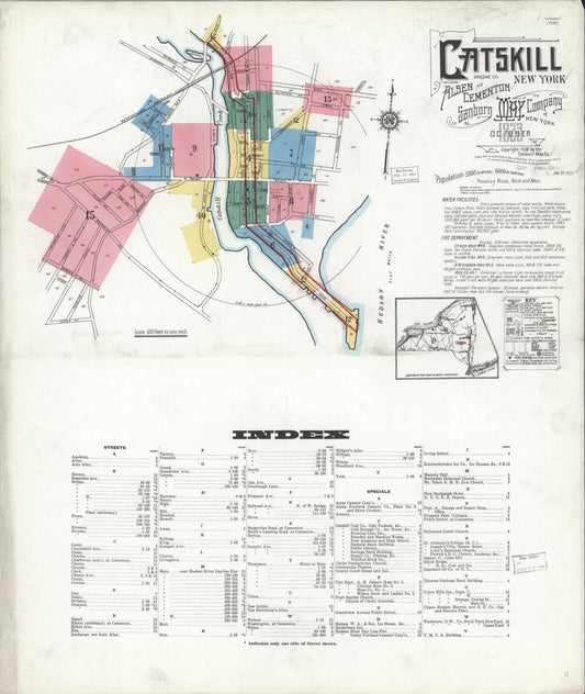 Sanborn Fire Insurance Map from Catskill, Greene County, New York. (1923) – Historic Sanborn Fire Insurance Map Print