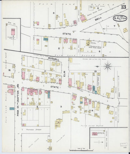 Sanborn Fire Insurance Map from Alton, Madison County, Illinois (1892), Sheet #0013 - Complete Map Set gallery image, historic Sanborn map, vintage wall art, Illinois Illinois