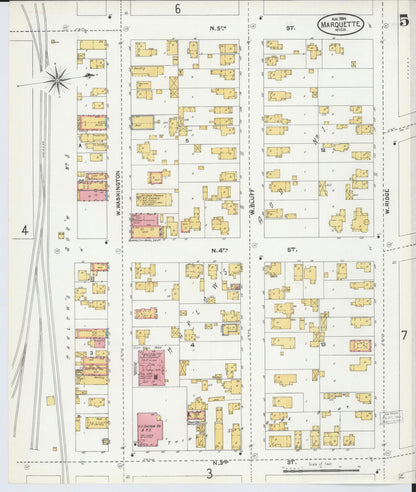 Sanborn Fire Insurance Map from Marquette, Marquette County, Michigan (1904), Sheet #0005 - Complete Map Set gallery image, historic Sanborn map, vintage wall art, Michigan Michigan