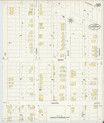Sanborn Fire Insurance Map from Covington, Independent Cities, Virginia (1907), Sheet #0010 - Complete Map Set gallery image, historic Sanborn map, vintage wall art, Virginia Virginia