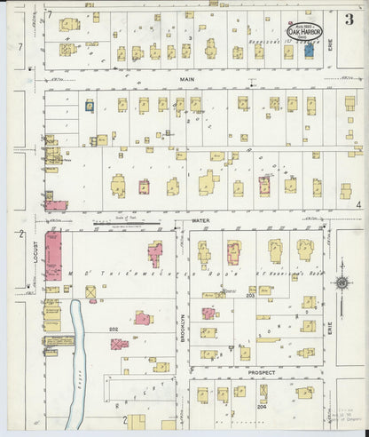 Sanborn Fire Insurance Map from Oak Harbor, Ottawa County, Ohio (1920), Sheet #0003 - Complete Map Set gallery image, historic Sanborn map, vintage wall art, Ohio Ohio