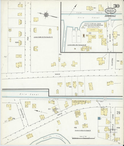 Sanborn Fire Insurance Map from Oneida, Madison County, New York (1914), Sheet #0030 - Complete Map Set gallery image, historic Sanborn map, vintage wall art, New York New York
