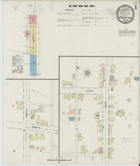 Sanborn Fire Insurance Map from McSherrystown, Adams County, Pennsylvania (1894), Sheet #0001 - Complete Map Set gallery image, historic Sanborn map, vintage wall art, Pennsylvania Pennsylvania