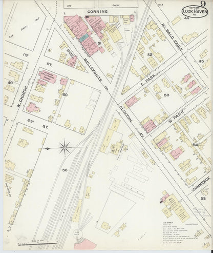 Sanborn Fire Insurance Map from Lock Haven, Clinton County, Pennsylvania (1891), Sheet #0009 - Complete Map Set gallery image, historic Sanborn map, vintage wall art, Pennsylvania Pennsylvania