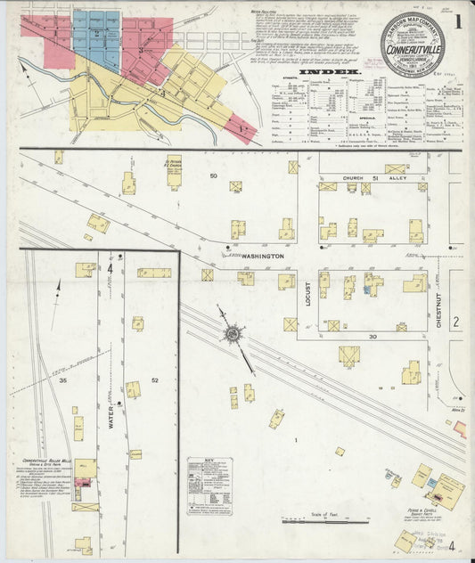 Sanborn Fire Insurance Map from Conneautville, Crawford County, Pennsylvania (1911), Sheet #0001 - Historic Sanborn Fire Insurance Map Print, vintage old map wall art, antique decor, genealogy gift, Pennsylvania Pennsylvania map