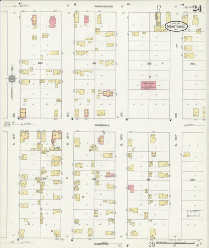 Sanborn Fire Insurance Map from Manitowoc, Manitowoc County, Wisconsin (1912), Sheet #0024 - Complete Map Set gallery image, historic Sanborn map, vintage wall art, Wisconsin Wisconsin