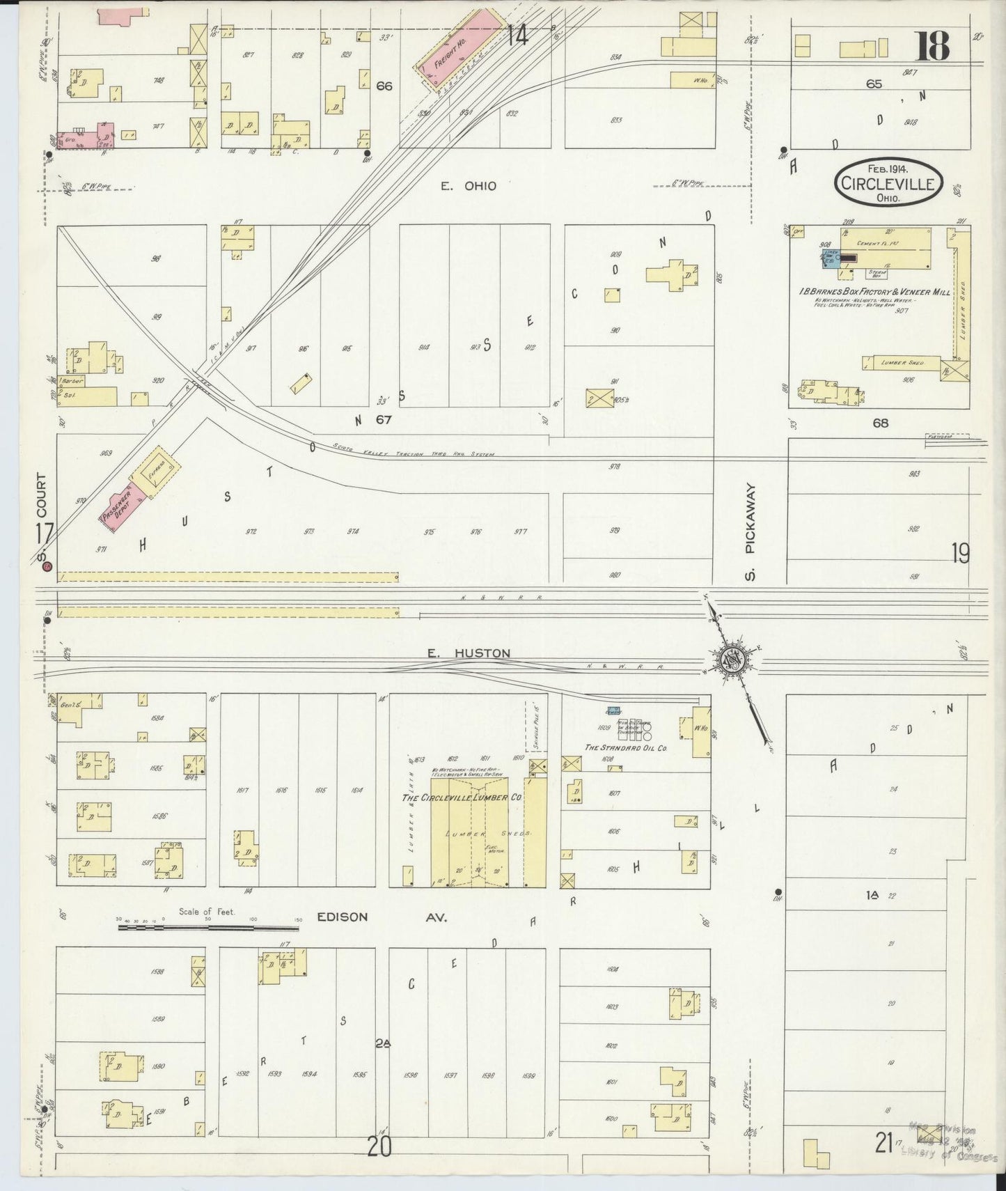 Sanborn Fire Insurance Map from Circleville, Pickaway County, Ohio (1914), Sheet #0018 - Complete Map Set gallery image, historic Sanborn map, vintage wall art, Ohio Ohio
