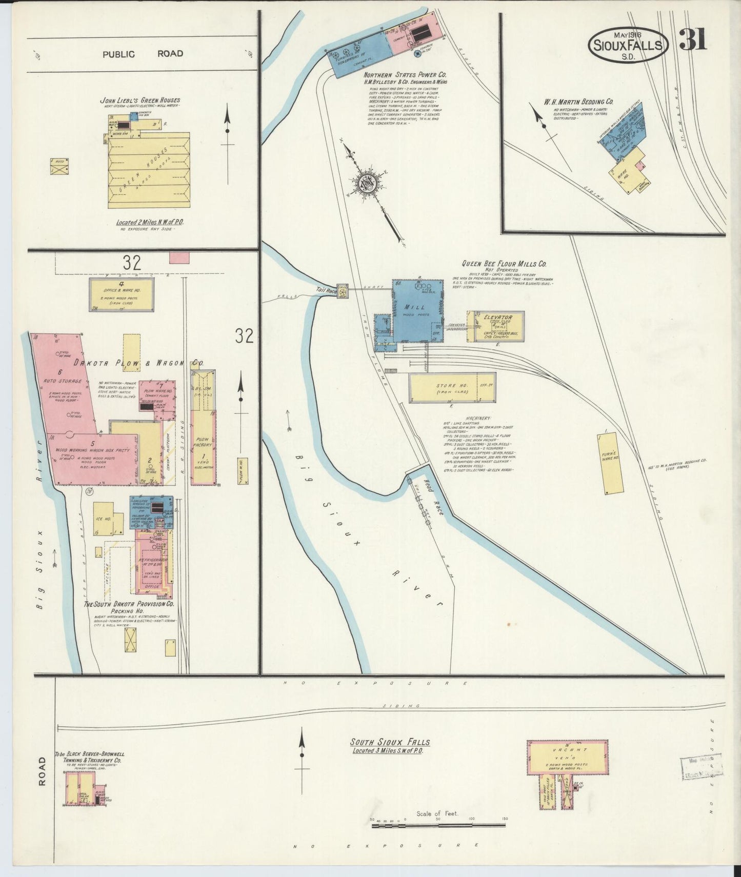 Sanborn Fire Insurance Map from Sioux Falls, Minnehaha County, South Dakota (1916), Sheet #0031 - Complete Map Set gallery image, historic Sanborn map, vintage wall art, South Dakota South Dakota