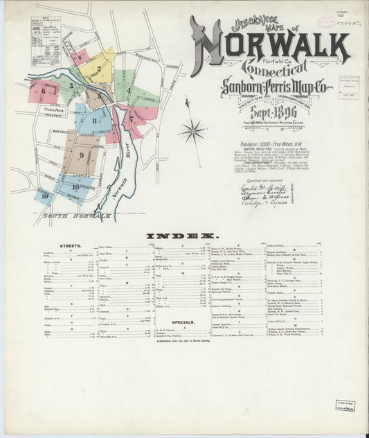 Sanborn Fire Insurance Map from Norwalk, Fairfield County, Connecticut. (1896) – Historic Sanborn Fire Insurance Map Print