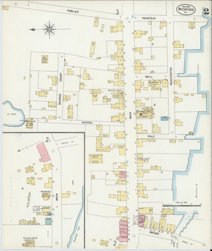 Sanborn Fire Insurance Map from Wickford, Washington County, Rhode Island (1903), Sheet #0002 - Complete Map Set gallery image, historic Sanborn map, vintage wall art, Rhode Island Rhode Island