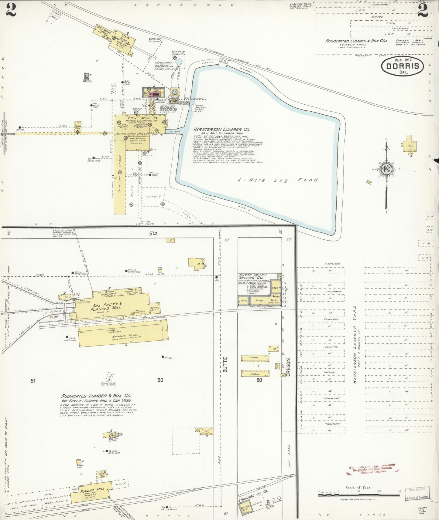 Sanborn Fire Insurance Map from Dorris, Siskiyou County, California (1927), Sheet #0002 - Complete Map Set gallery image, historic Sanborn map, vintage wall art, California California