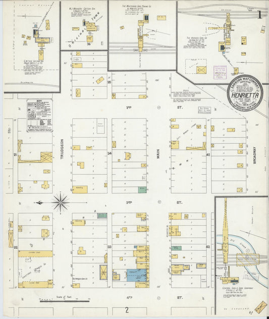 Sanborn Fire Insurance Map from Henryetta, Okmulgee County, Oklahoma. (1904) – Historic Sanborn Fire Insurance Map Print