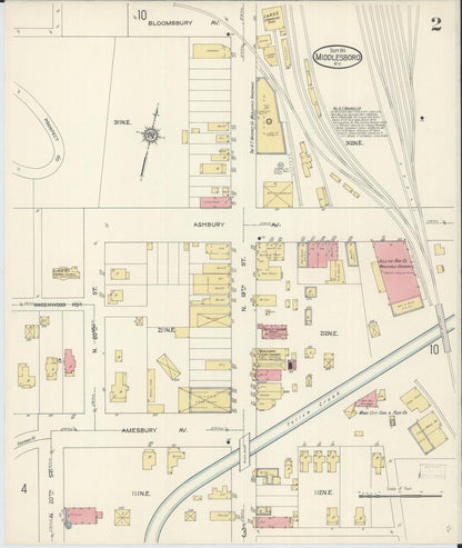 Sanborn Fire Insurance Map from Middlesboro, Bell County, Kentucky (1913), Sheet #0002 - Complete Map Set gallery image, historic Sanborn map, vintage wall art, Kentucky Kentucky