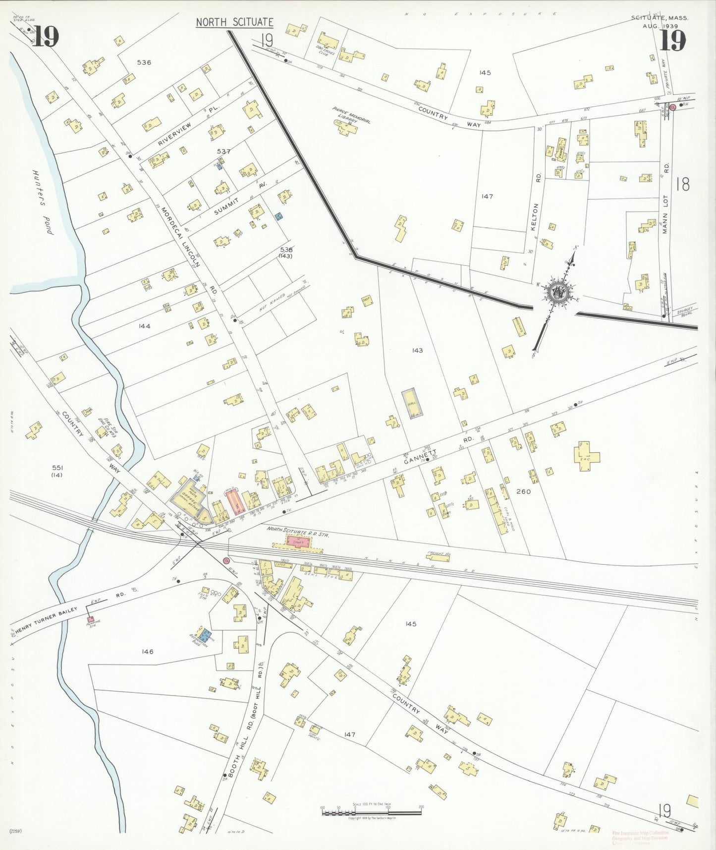 Sanborn Fire Insurance Map from Scituate, Plymouth County, Massachusetts (1939), Sheet #0019 - Complete Map Set gallery image, historic Sanborn map, vintage wall art, Massachusetts Massachusetts