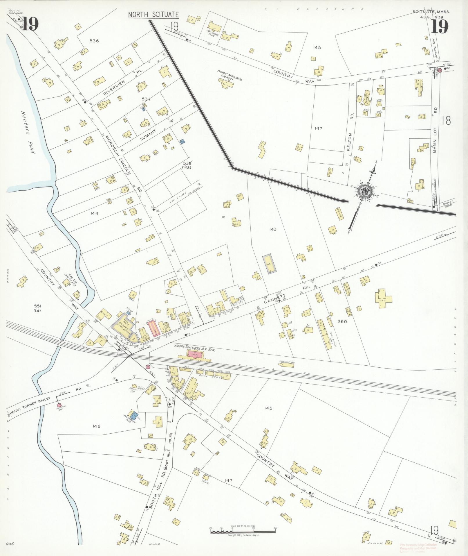 Sanborn Fire Insurance Map from Scituate, Plymouth County, Massachusetts (1939), Sheet #0019 - Complete Map Set gallery image, historic Sanborn map, vintage wall art, Massachusetts Massachusetts