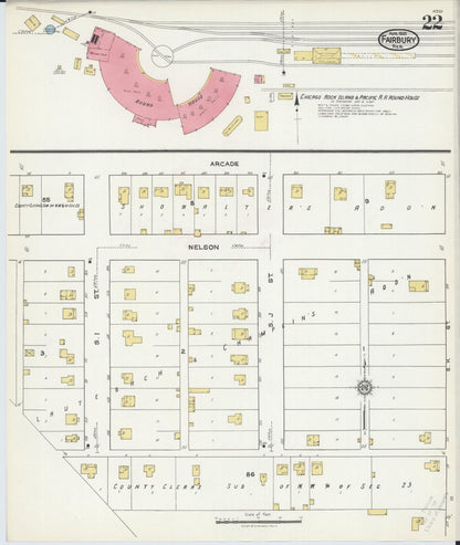 Sanborn Fire Insurance Map from Fairbury, Jefferson County, Nebraska (1921), Sheet #0022 - Complete Map Set gallery image, historic Sanborn map, vintage wall art, Nebraska Nebraska