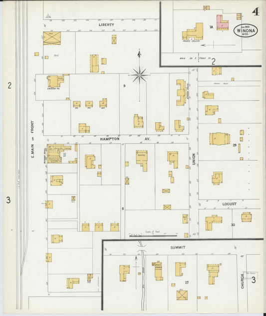 Sanborn Fire Insurance Map from Winona, Montgomery County, Mississippi (1900), Sheet #0004 - Historic Sanborn Fire Insurance Map Print, vintage old map wall art, antique decor, genealogy gift, Mississippi Mississippi map