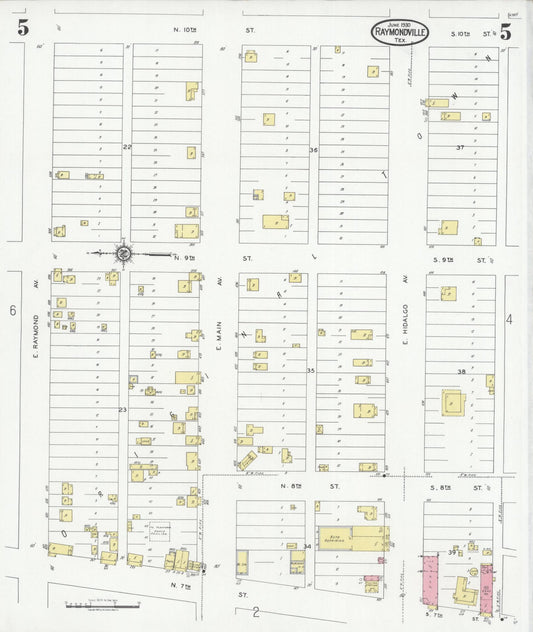 Sanborn Fire Insurance Map from Raymondville, Willacy County, Texas (1930), Sheet #0005 - Historic Sanborn Fire Insurance Map Print, vintage old map wall art, antique decor, genealogy gift, Texas Texas map