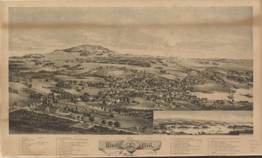 Blue Hill, Maine, 1896. (1896) – Historic Bird’s-Eye View Panorama Print