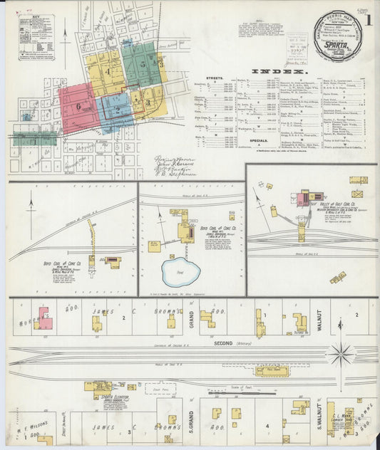 Sanborn Fire Insurance Map from Sparta, Randolph County, Illinois (1900), Sheet #0001 - Complete Map Set gallery image, historic Sanborn map, vintage wall art, Illinois Illinois
