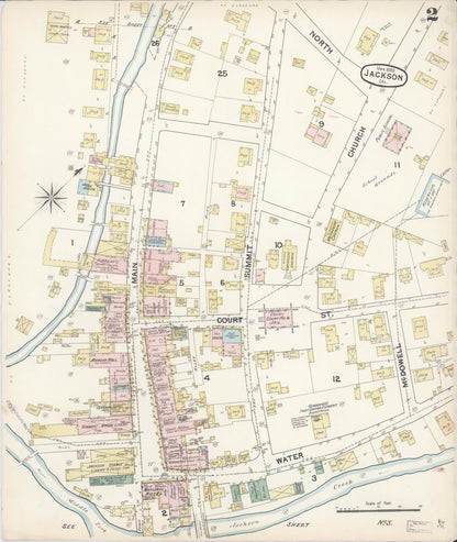 Sanborn Fire Insurance Map from Jackson, Amador County, California (1890), Sheet #0002 - Complete Map Set gallery image, historic Sanborn map, vintage wall art, California California