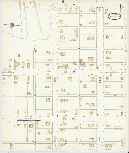 Sanborn Fire Insurance Map from Sharpsville, Mercer County, Pennsylvania (1912), Sheet #0006 - Historic Sanborn Fire Insurance Map Print, vintage old map wall art, antique decor, genealogy gift, Pennsylvania Pennsylvania map