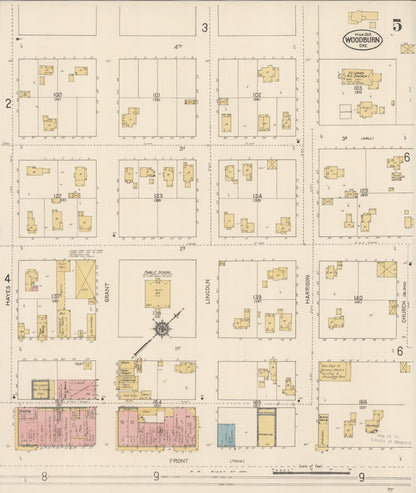 Sanborn Fire Insurance Map from Woodburn, Marion County, Oregon (1913), Sheet #0005 - Complete Map Set gallery image, historic Sanborn map, vintage wall art, Oregon Oregon