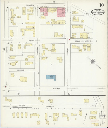 Sanborn Fire Insurance Map from Winchendon, Worcester County, Massachusetts (1914), Sheet #0010 - Complete Map Set gallery image, historic Sanborn map, vintage wall art, Massachusetts Massachusetts