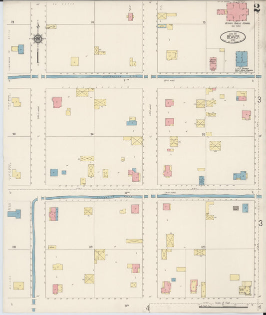 Sanborn Fire Insurance Map from Beaver, Beaver County, Utah (1917), Sheet #0002 - Historic Sanborn Fire Insurance Map Print, vintage old map wall art, antique decor, genealogy gift, Utah Utah map