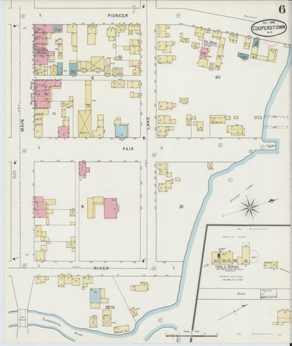 Sanborn Fire Insurance Map from Cooperstown, Otsego County, New York (1894), Sheet #0006 - Complete Map Set gallery image, historic Sanborn map, vintage wall art, New York New York