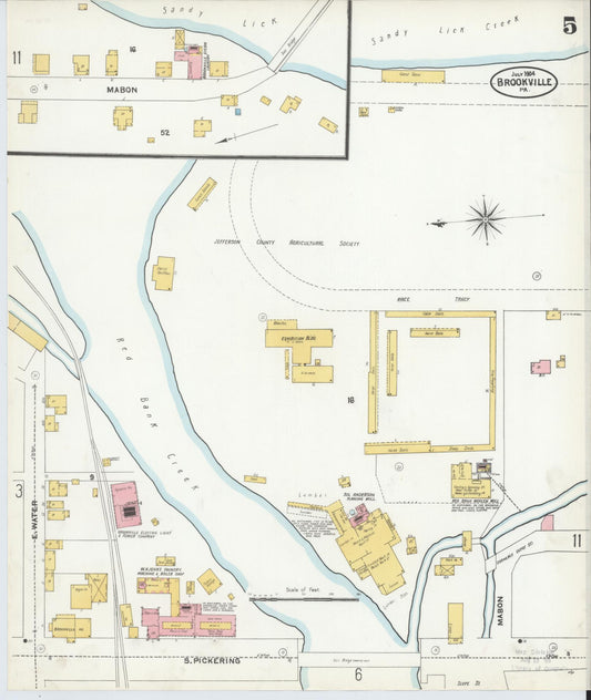 Sanborn Fire Insurance Map from Brookville, Jefferson County, Pennsylvania (1904), Sheet #0005 - Historic Sanborn Fire Insurance Map Print, vintage old map wall art, antique decor, genealogy gift, Pennsylvania Pennsylvania map