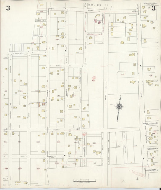 Sanborn Fire Insurance Map from Newington, Hartford County, Connecticut (1947), Sheet #0003 - Historic Sanborn Fire Insurance Map Print, vintage old map wall art, antique decor, genealogy gift, Connecticut Connecticut map