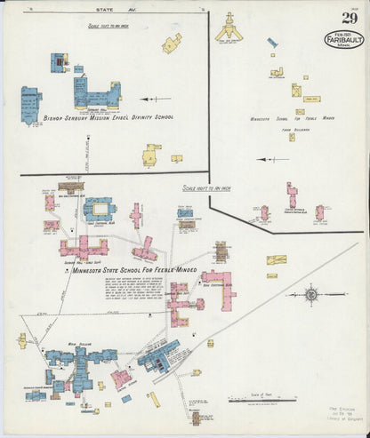 Sanborn Fire Insurance Map from Faribault, Rice County, Minnesota (1921), Sheet #0029 - Complete Map Set gallery image, historic Sanborn map, vintage wall art, Minnesota Minnesota