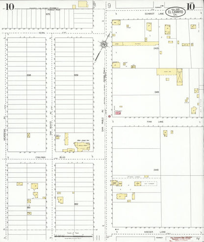 Sanborn Fire Insurance Map from El Cerrito, Contra Costa County, California (1926), Sheet #0010 - Historic Sanborn Fire Insurance Map Print, vintage old map wall art, antique decor, genealogy gift, California California map