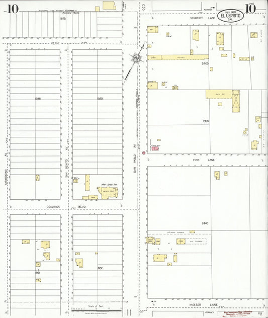 Sanborn Fire Insurance Map from El Cerrito, Contra Costa County, California (1926), Sheet #0010 - Historic Sanborn Fire Insurance Map Print, vintage old map wall art, antique decor, genealogy gift, California California map