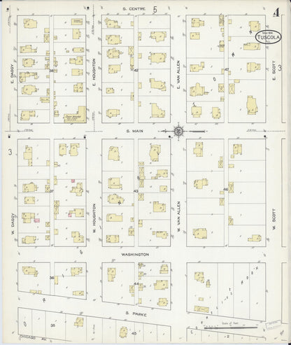 Sanborn Fire Insurance Map from Tuscola, Douglas County, Illinois (1914), Sheet #0004 - Complete Map Set gallery image, historic Sanborn map, vintage wall art, Illinois Illinois