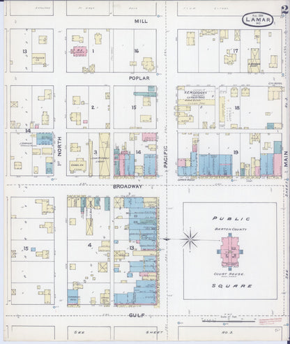 Sanborn Fire Insurance Map from Lamar, Barton County, Missouri (1891), Sheet #0002 - Historic Sanborn Fire Insurance Map Print, vintage old map wall art, antique decor, genealogy gift, Missouri Missouri map
