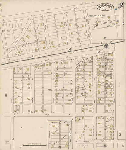 Sanborn Fire Insurance Map from Sawtelle, Los Angeles County, California (1921), Sheet #0002 - Complete Map Set gallery image, historic Sanborn map, vintage wall art, California California