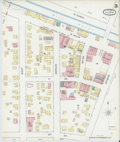 Sanborn Fire Insurance Map from Ilion, Herkimer County, New York (1891), Sheet #0003 - Complete Map Set gallery image, historic Sanborn map, vintage wall art, New York New York