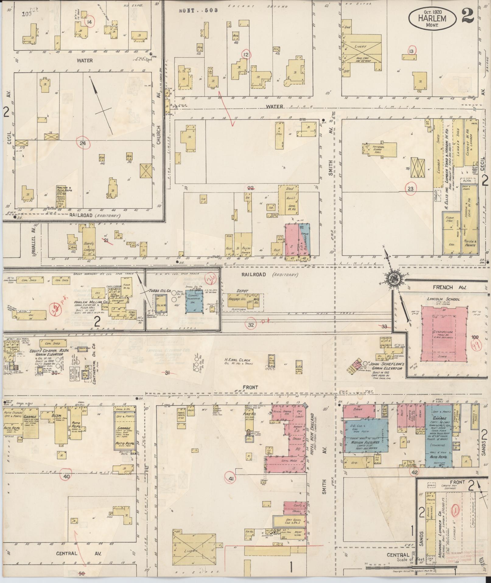 Sanborn Fire Insurance Map from Harlem, Blaine County, Montana (1930), Sheet #0002 - Historic Sanborn Fire Insurance Map Print, vintage old map wall art, antique decor, genealogy gift, Montana Montana map