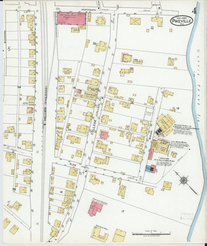 Sanborn Fire Insurance Map from Pikeville, Pike County, Kentucky (1920), Sheet #0004 - Complete Map Set gallery image, historic Sanborn map, vintage wall art, Kentucky Kentucky