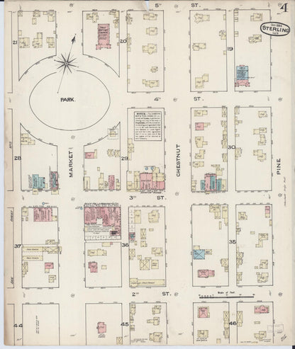 Sanborn Fire Insurance Map from Sterling, Whiteside County, Illinois (1884), Sheet #0004 - Complete Map Set gallery image, historic Sanborn map, vintage wall art, Illinois Illinois