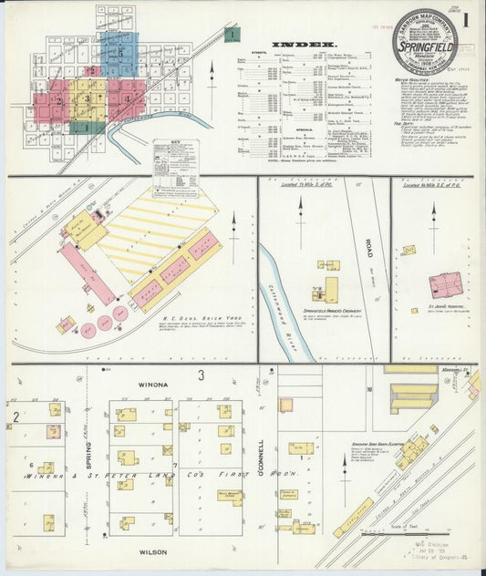 Sanborn Fire Insurance Map from Springfield, Brown County, Minnesota. (1909) – Map View