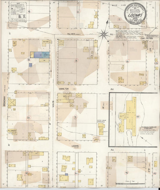 Sanborn Fire Insurance Map from Loomis, Okanogan County, Washington (1929), Sheet #0001 - Historic Sanborn Fire Insurance Map Print, vintage old map wall art, antique decor, genealogy gift, Washington Washington map